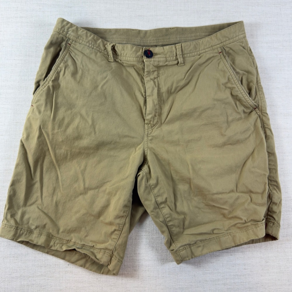 Michael Kors Mens Khaki Tan Chino Shorts Size 33 Stretch Cotton Flat Front